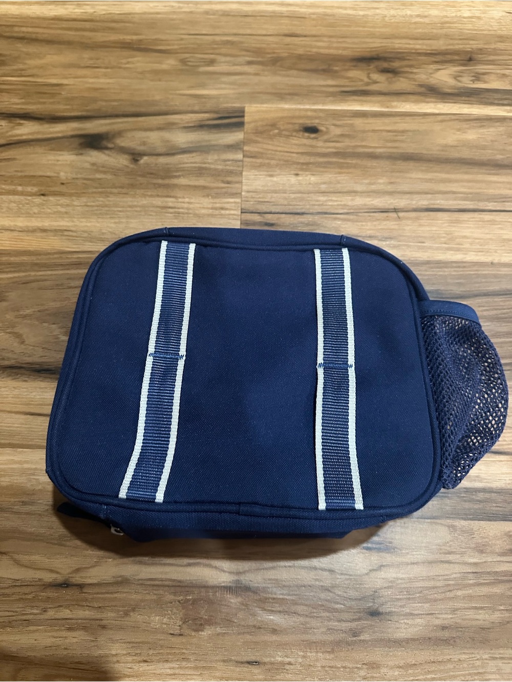 Pottery Barn Kids Navy Toiletry Pouch with White Stripe Webbing